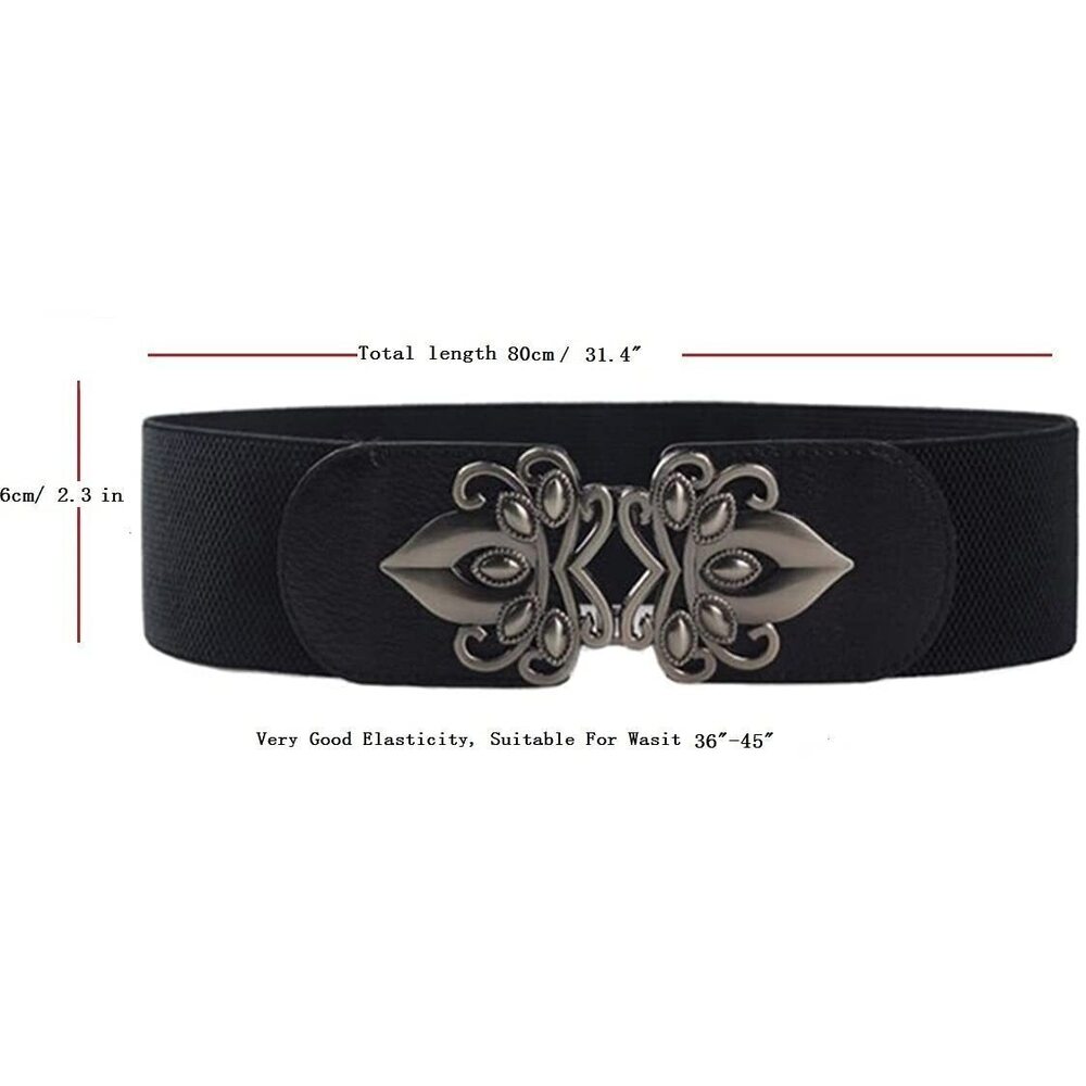 8291 3 Pack Womens Vintage Wide Elastic Stretch Waist Belt For Dresses - Picture 4 of 5